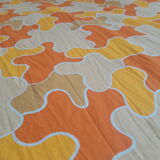 Sheet 2 people puzzle orange seventies 70s vintage