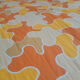 Sheet 2 people puzzle orange seventies 70s vintage