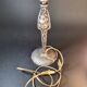 Art Nouveau lamp base – Hammered metal & stylised Ginkgo leaves –