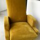 Mustard-coloured reclining velvet chair - Italian design -1960