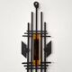 Sculptural Iron and orange glass wall candle holder for Dantoft, Denmark 1960's/1970's