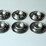 Stainless steel egg cups - set of 6 - Vintage
