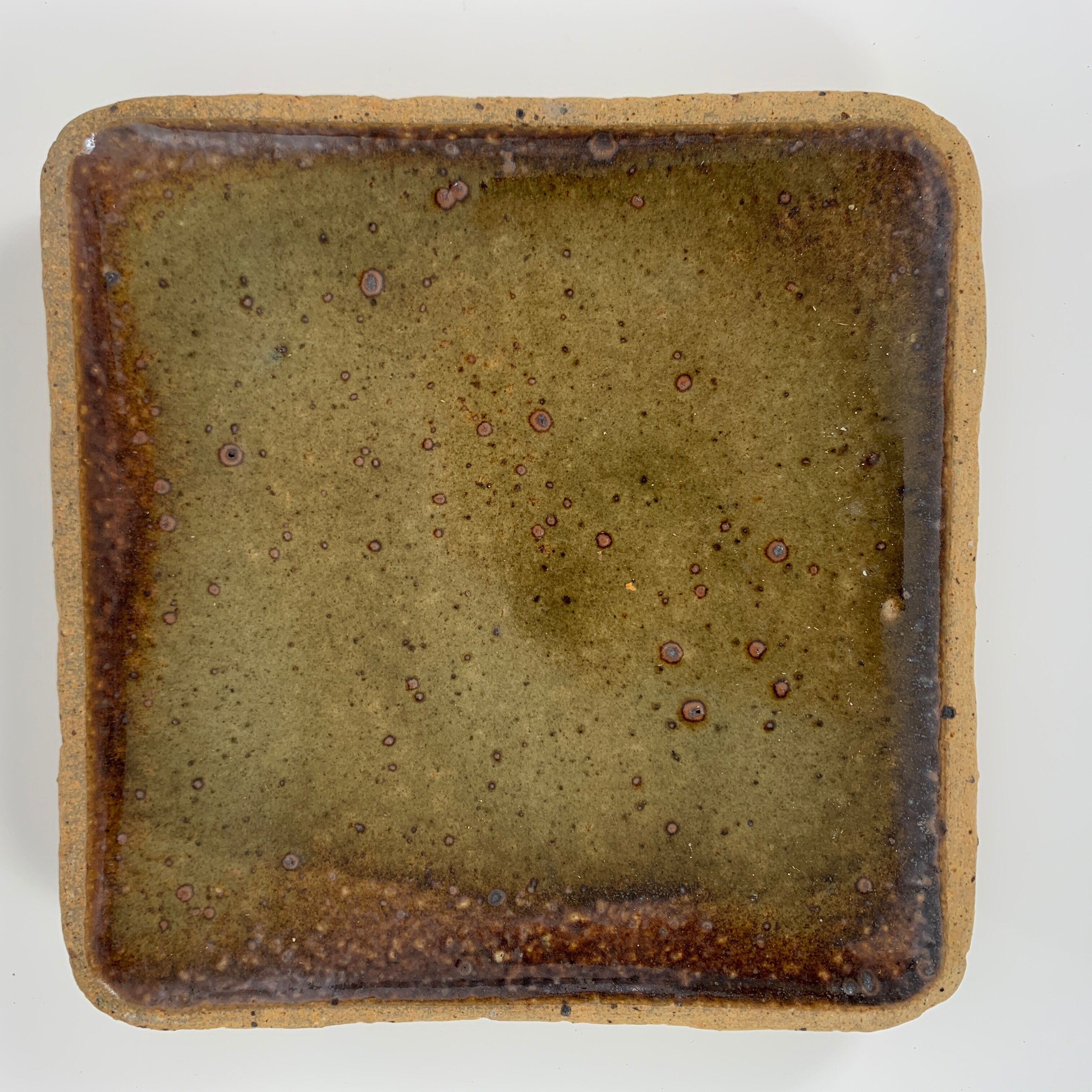 Lot of 5 square plates gres pyrite Pierre Digan La Borne