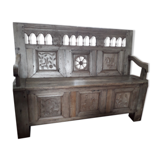 Ancient breton chest bench