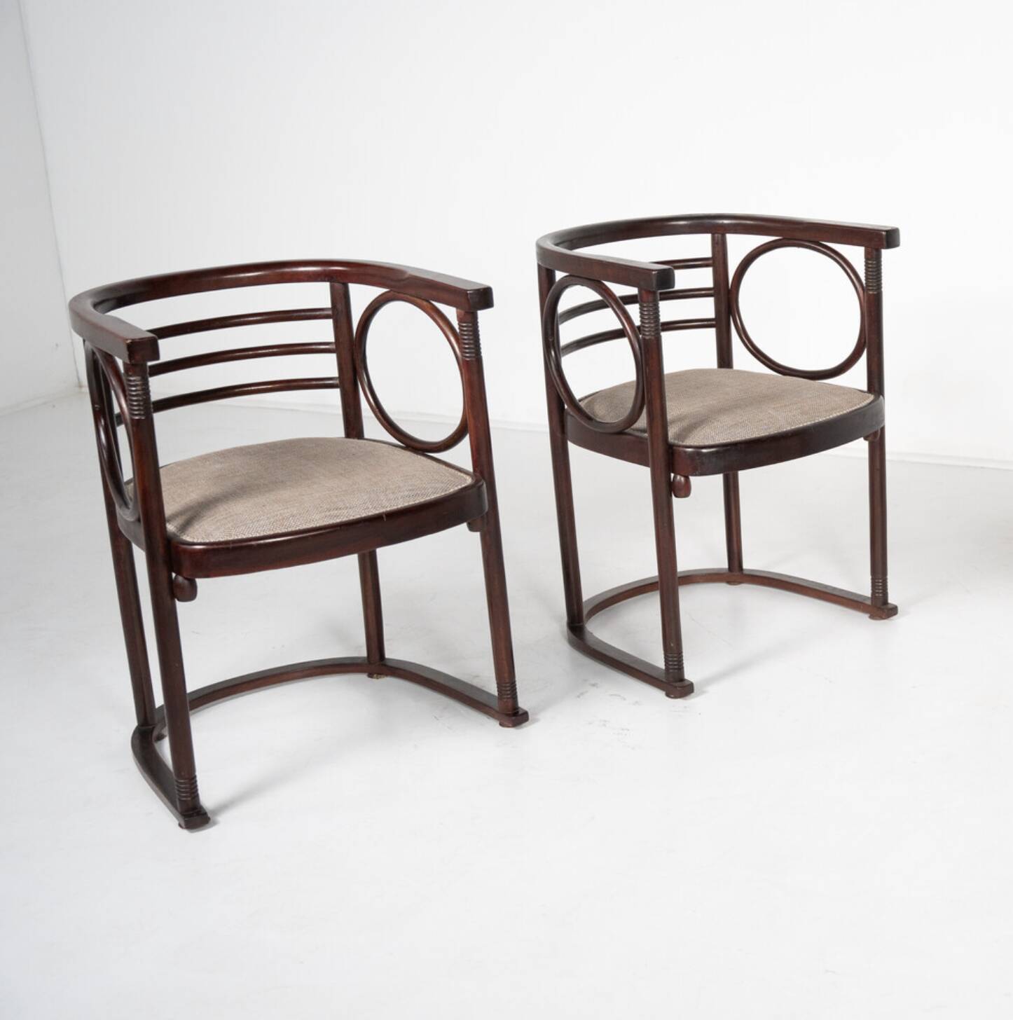 Pair of Fledermaus armchairs by Joseph Hoffman, Vienna, 1900s