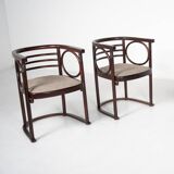 Pair of Fledermaus armchairs by Joseph Hoffman, Vienna, 1900s