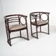 Pair of Fledermaus armchairs by Joseph Hoffman, Vienna, 1900s
