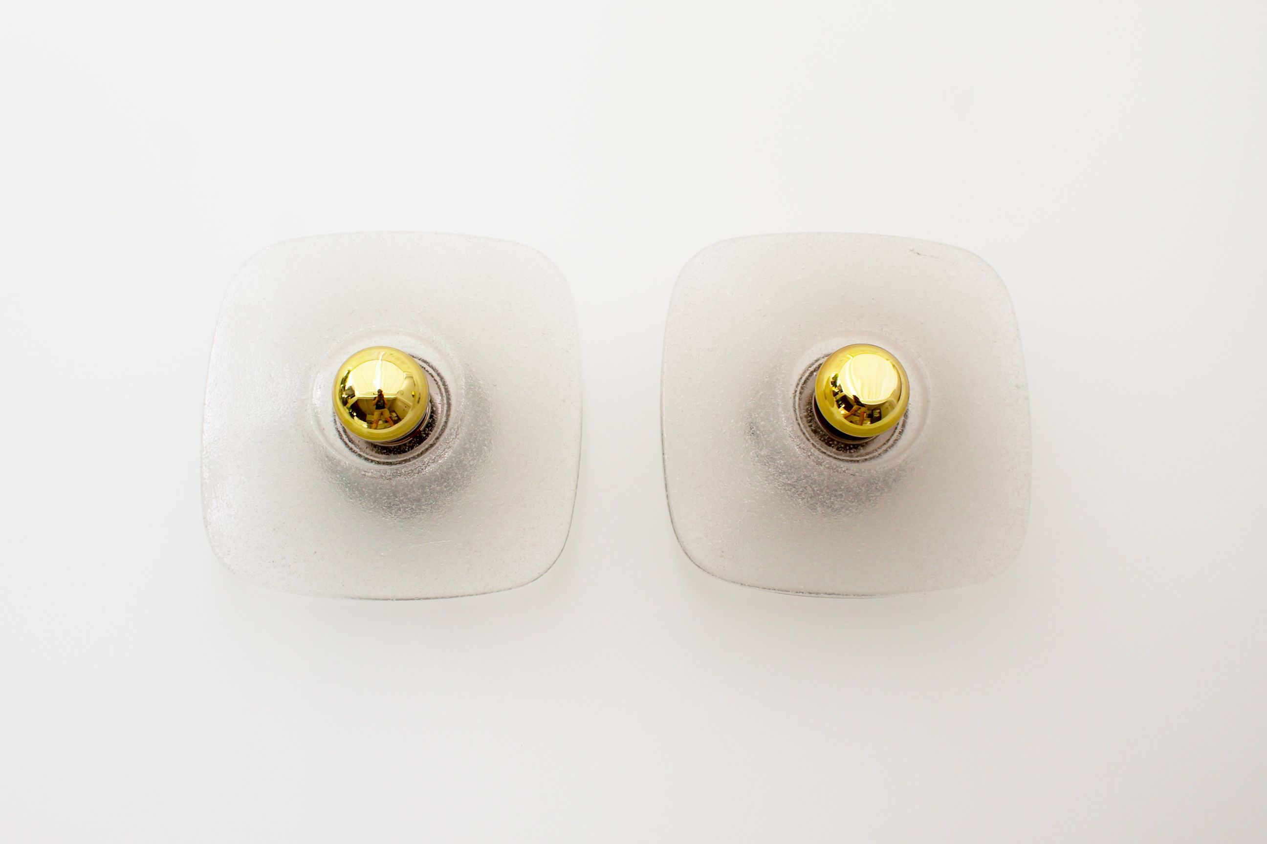 Pair of ice glass sconces by Peill & Putzler, Germany 1970's