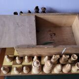 Complete regency wooden chess set with chessboard 31 cm x 31 cm