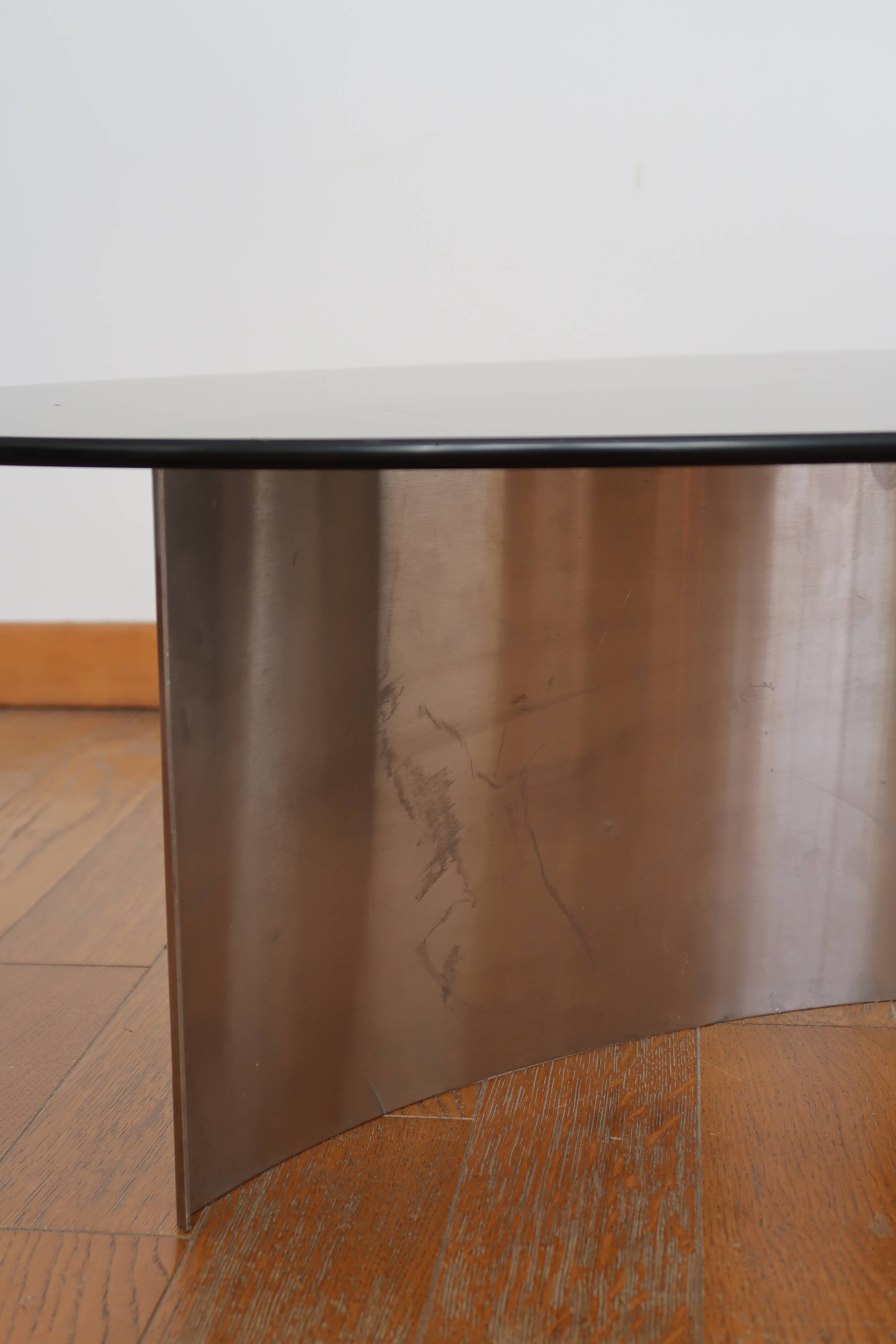 Coffee table smoked glass 70's