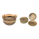 Ceramic set of soup tureen and plates Potier de l'Abbaye 1960 - 11 pieces