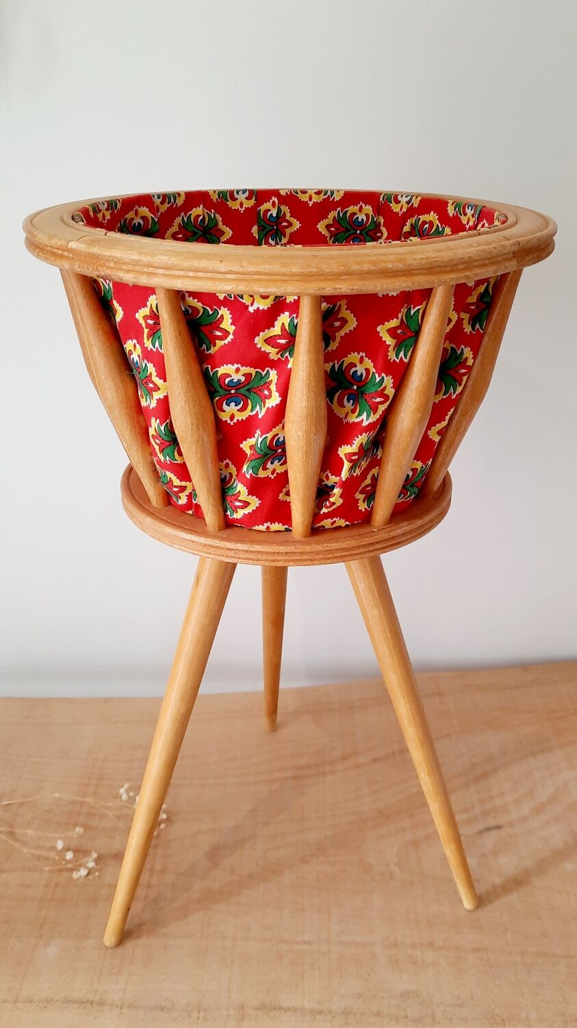 Vintage sewing basket worker