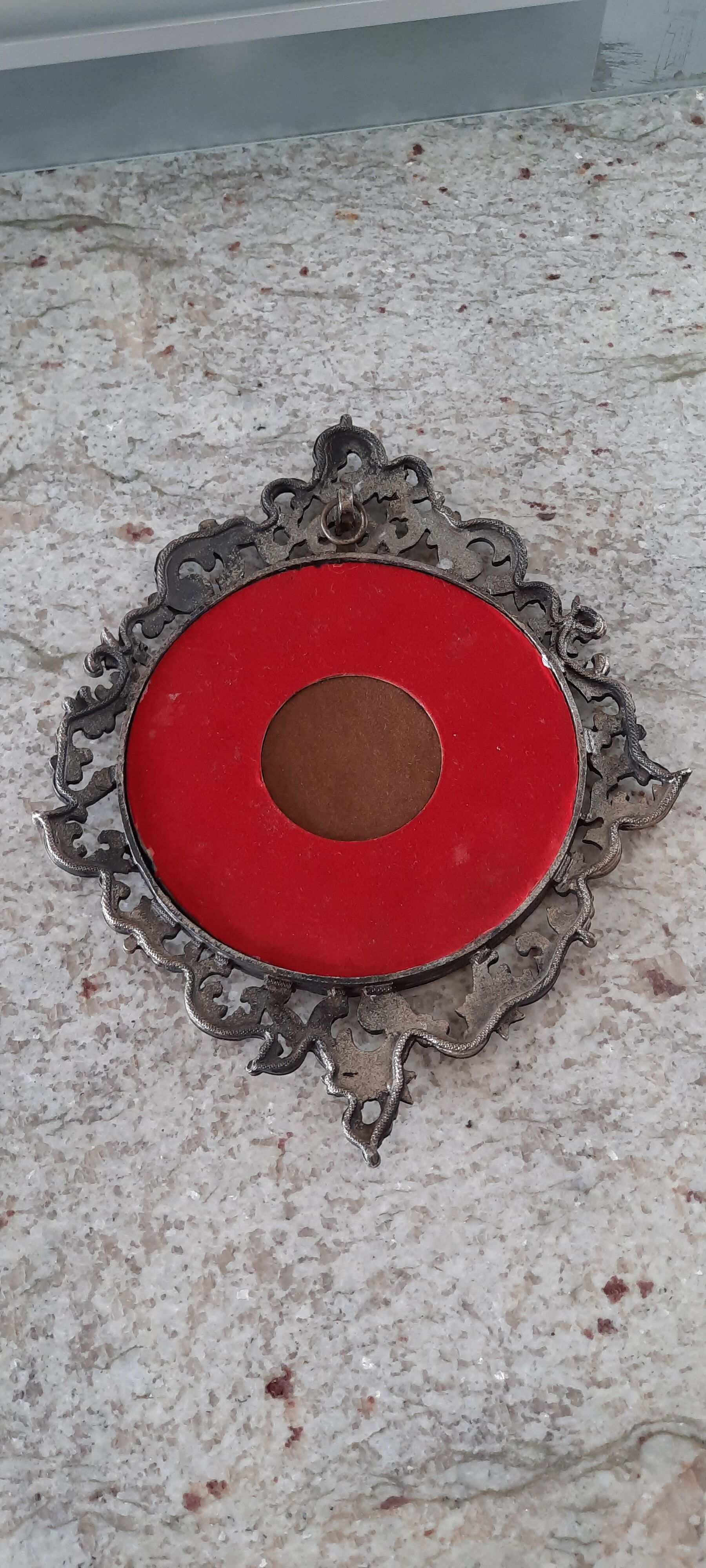 Vintage metal wall mirror 11x22cm