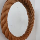 Rope work circular mid-century mirror