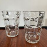 Pair of vintage vases in molded glass paste 70s