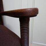 Mid-Century Brutalist Wing Armchair in the manner of Charles Dudouyt, 1950s