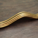 Golden rectangle shell mirror with leaf - 82x41cm