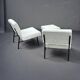 Pair of Armchairs and Ottoman or Stool 1960s Matco