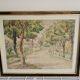 Painting - Watercolor Park Alleys signed Prochot