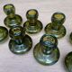 Bottle green glass candle holders