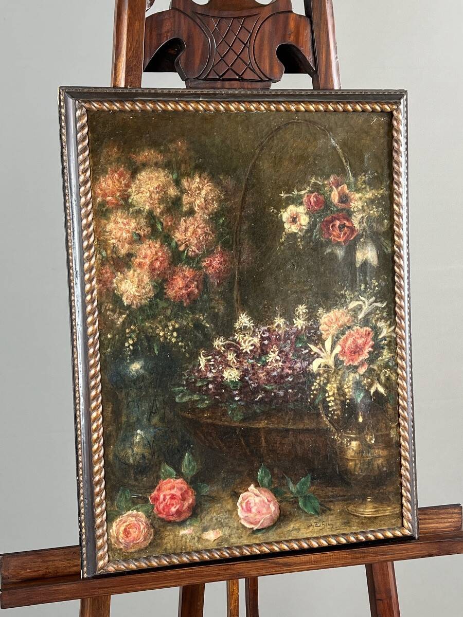 Paintings, Pair of still lifes with flowers by Angelo Zoffoli (1860–1910)