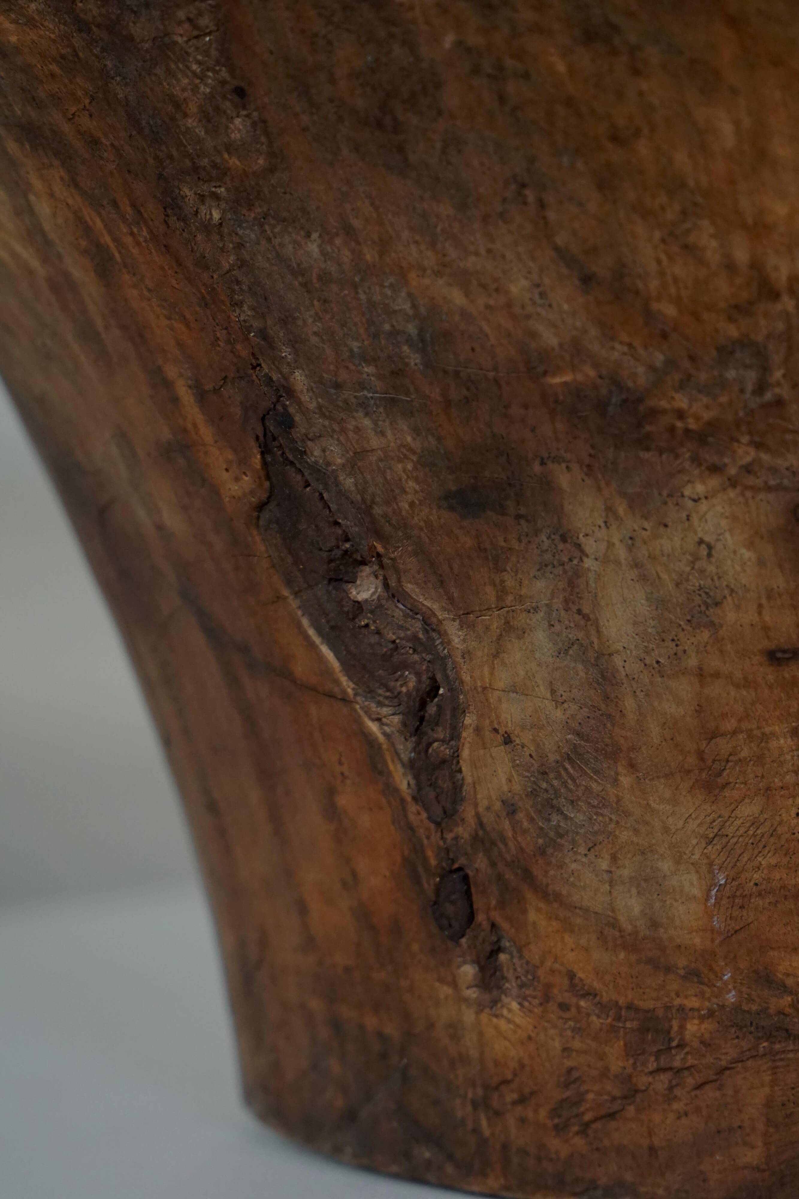 Large hand-carved African wooden bowl, mid-20th century.