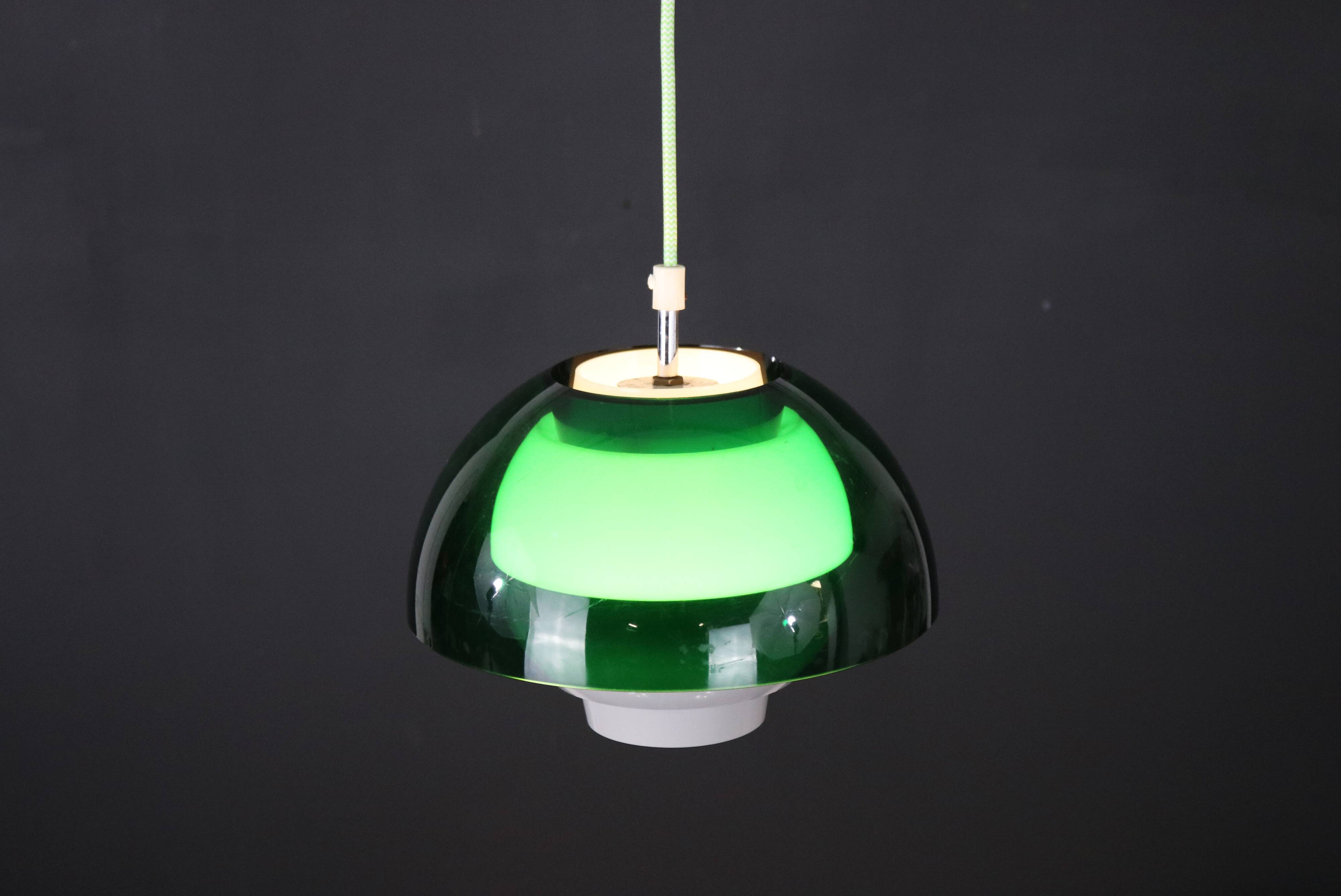 Great looking acrylic pendant lamp by Bent Karlby for ASK Lightings - Model Ergo - Denmark 70's