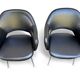 Pair of "Conference" armchairs by Eero Saarinen for Knoll International, black and chrome