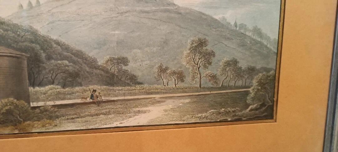 Old watercolour on paper from the early 19th century - landscape