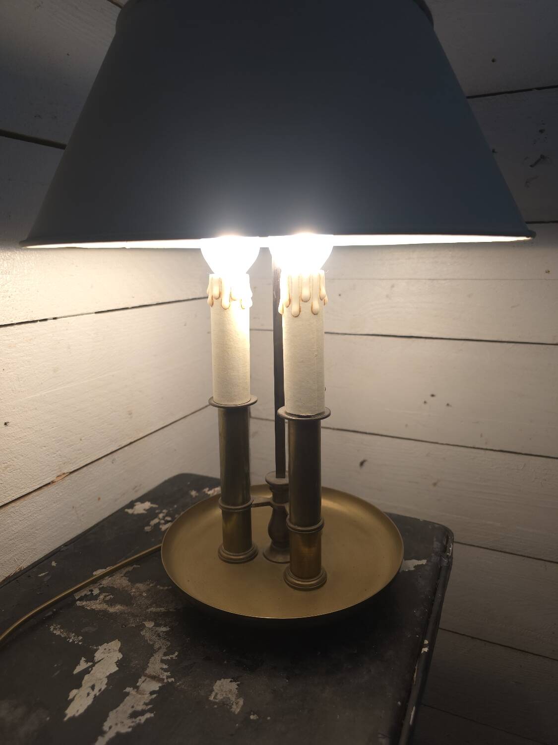 Brass hot water bottle lamp