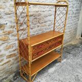 Louis Sognot's library in bamboo and rattan