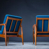 Model 121 Paper Knife Easy Chairs and Sofa by Kai Kristiansen for Magnus Olesen, 1960s, Set of 3
