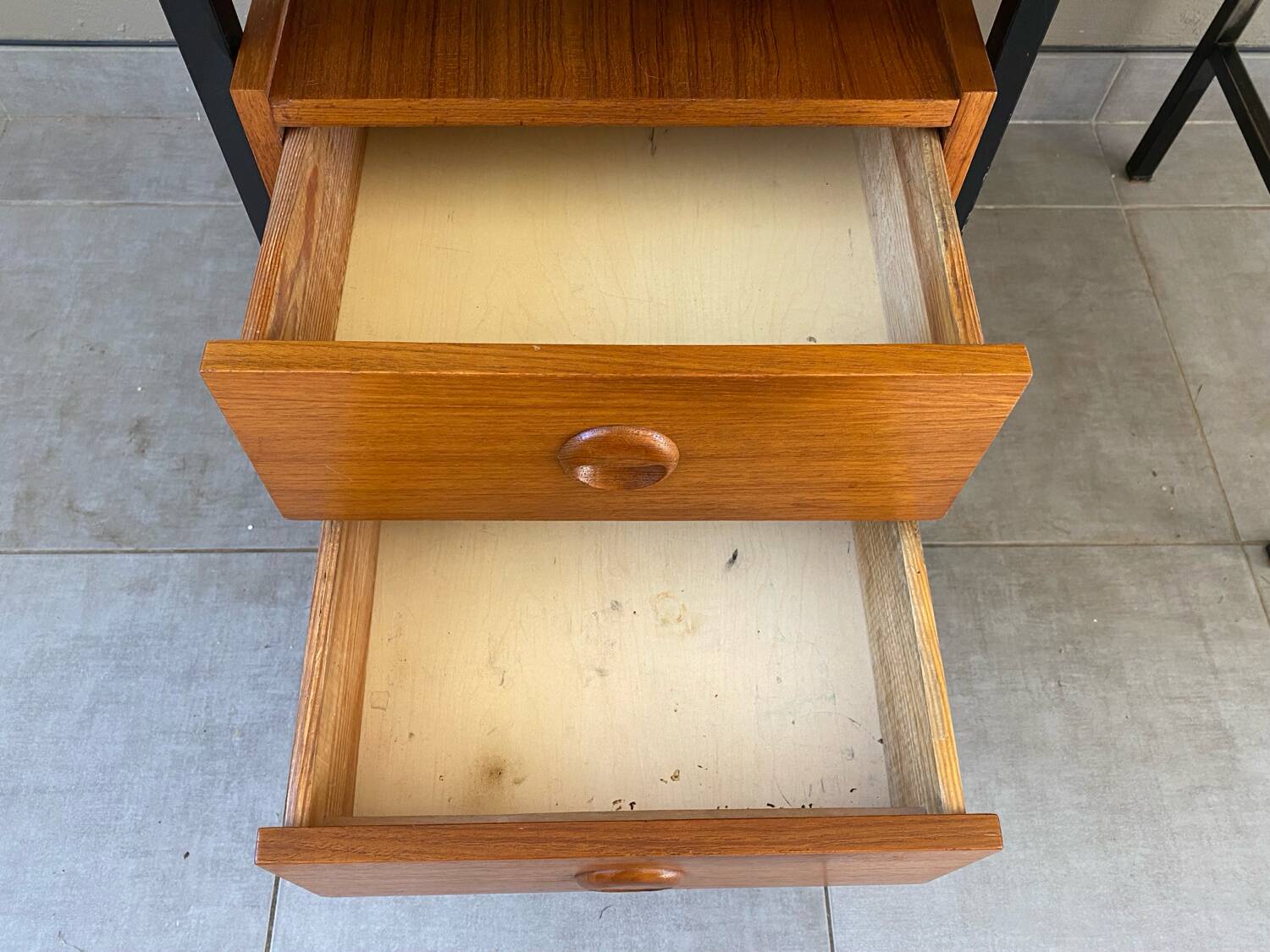 Vintage wood and metal desk from the 60s