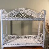 White rattan and wicker shelf