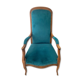 Louis Philippe style Voltaire armchair restored Blue Duck