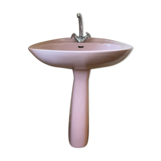 Lavabo rose vintage années 1970