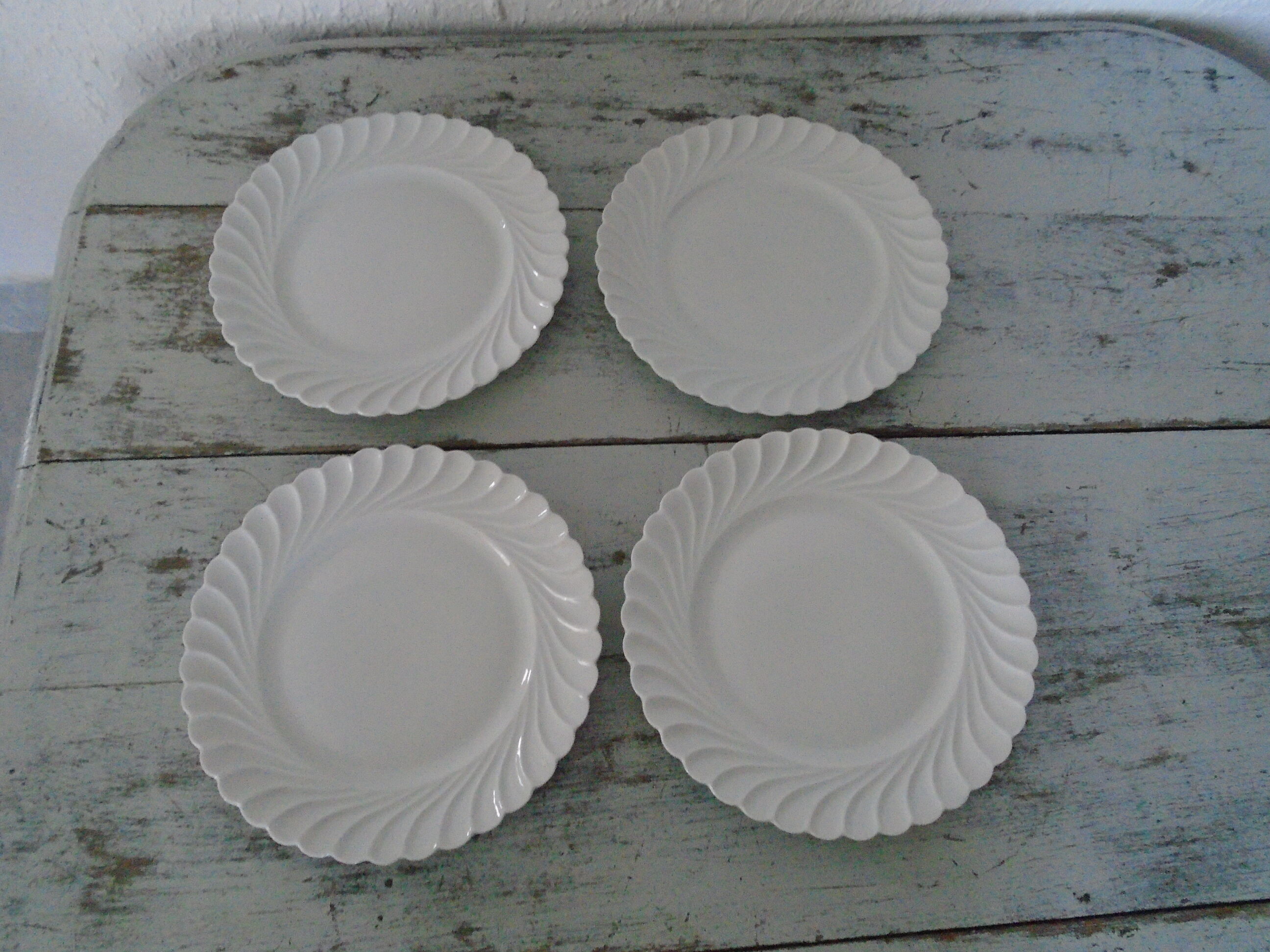 4 Flat plates Haviland model white torso Limoges France