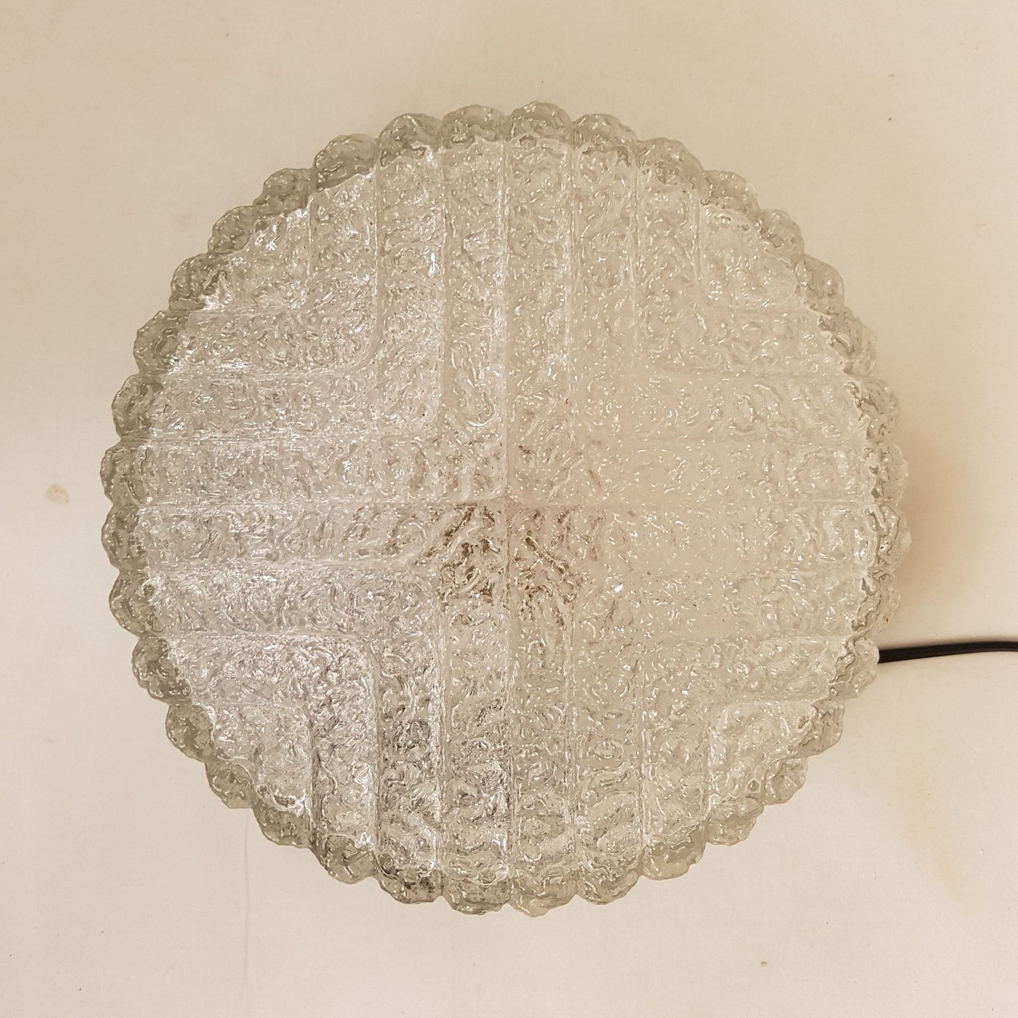 Vintage glass ceiling lighter RZB Germany 1970