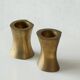 Brutalist pair of solid brass candlesticks from the 1970s.