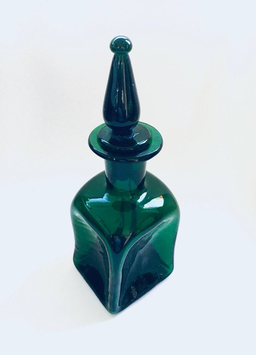 Vintage French Art Glass Decanter Bottle, 1950s