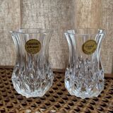 2 small longchamp crystal vases