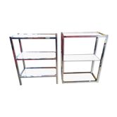 Lot de 2 étagères en métal chromé vintage