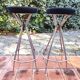Pair of high stools Chrome Eiffel Vintage 60s