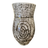 Vase moderniste mid-century en céramique noire et terre - Hódmezővásárhely, années 1960