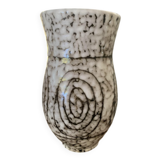 Mid-century modern vase in black ceramic and clay - Hódmezővásárhely, 1960s