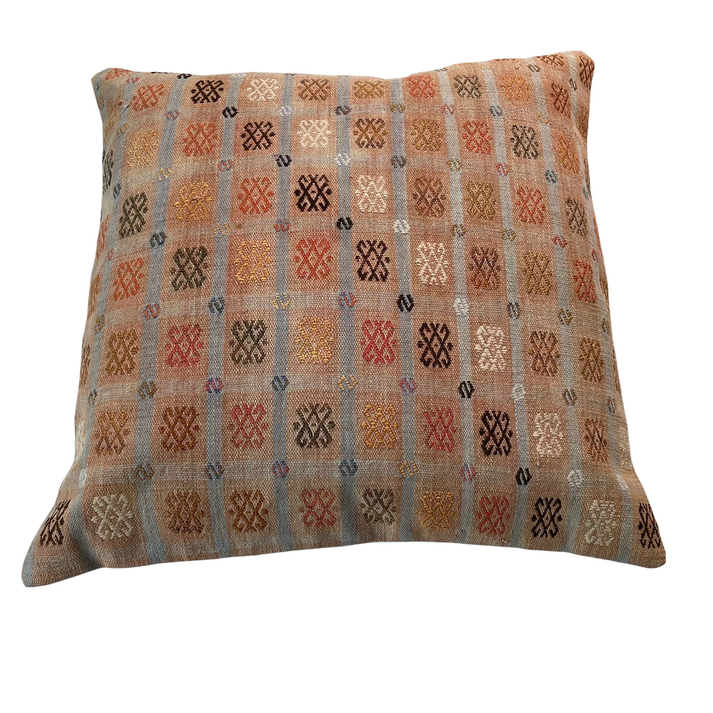 Vintage Turkish KIlim Cushion Cover, 60x60 cm
