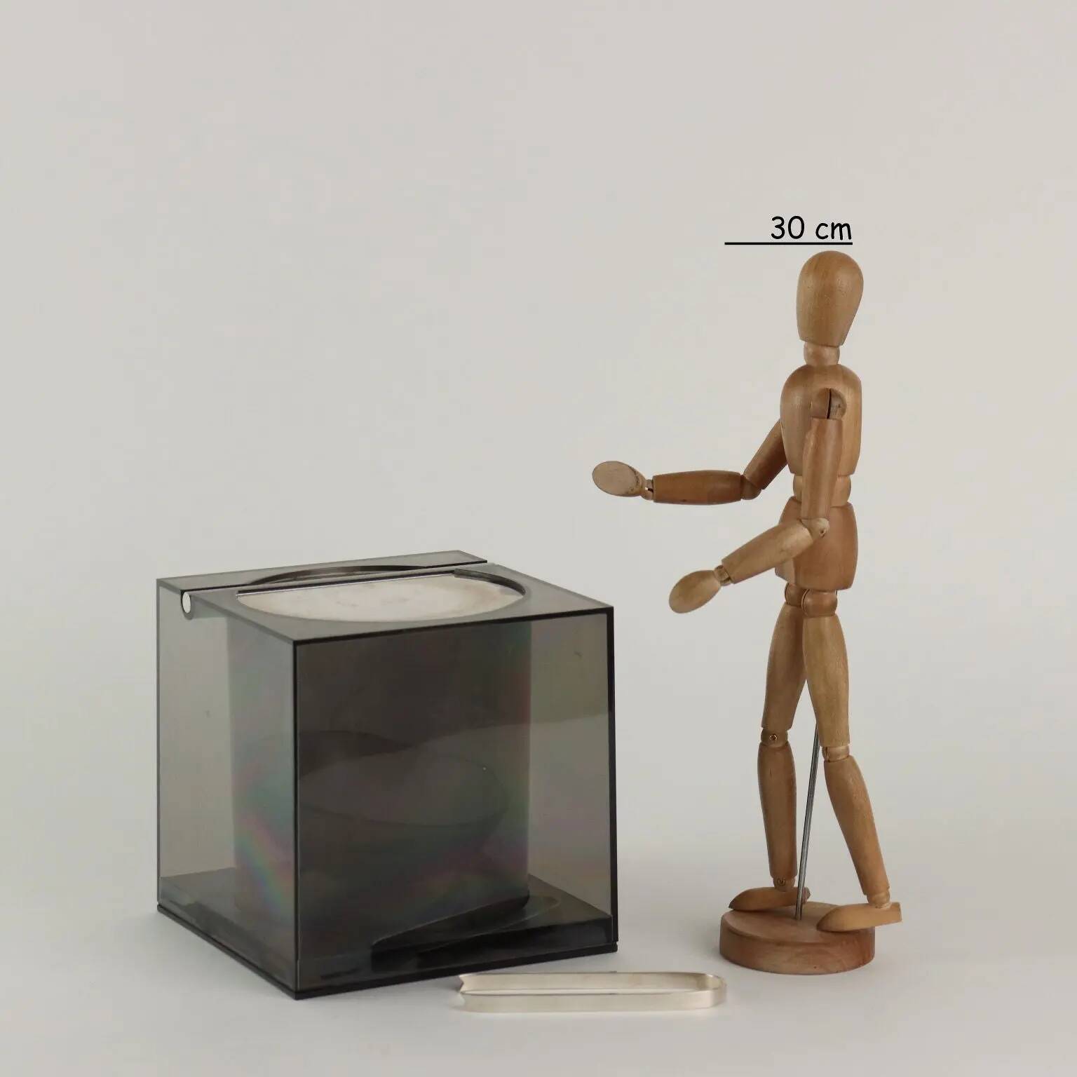 Seau à glace vintage design Cini & Nils Milan en plexiglas Italie années 1980