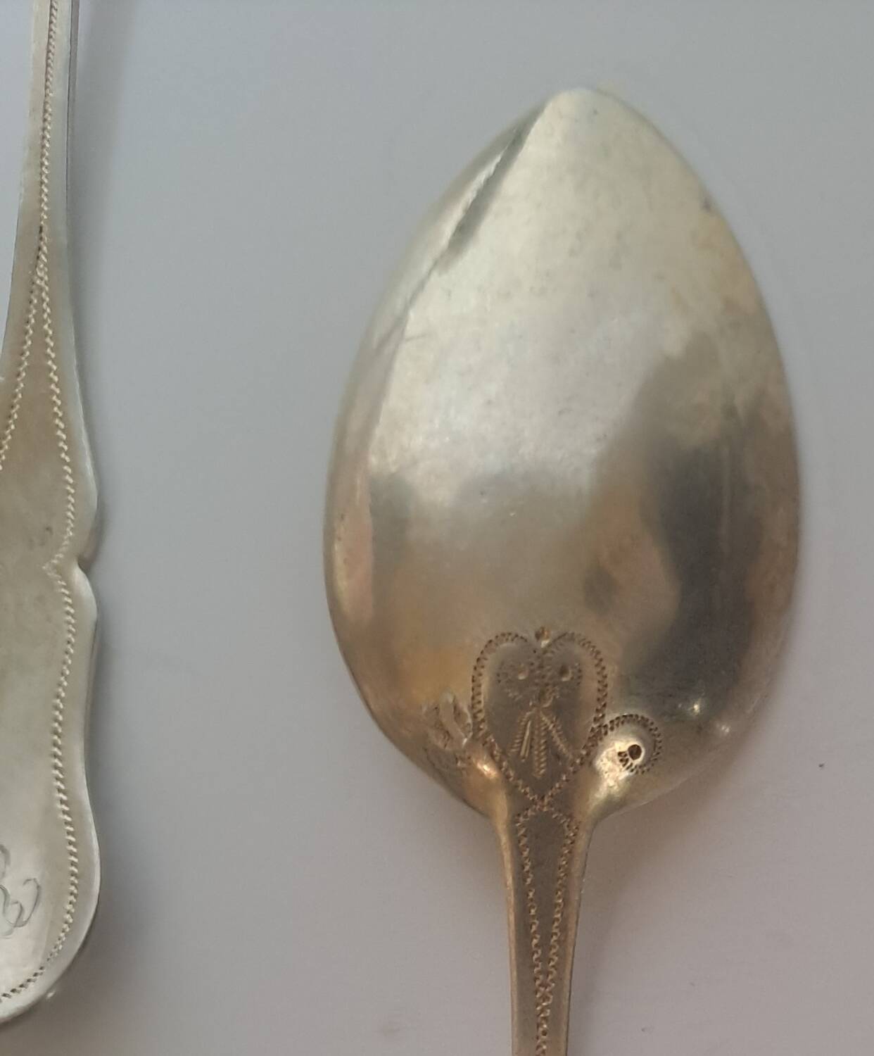 6 small solid silver teaspoons Minerva