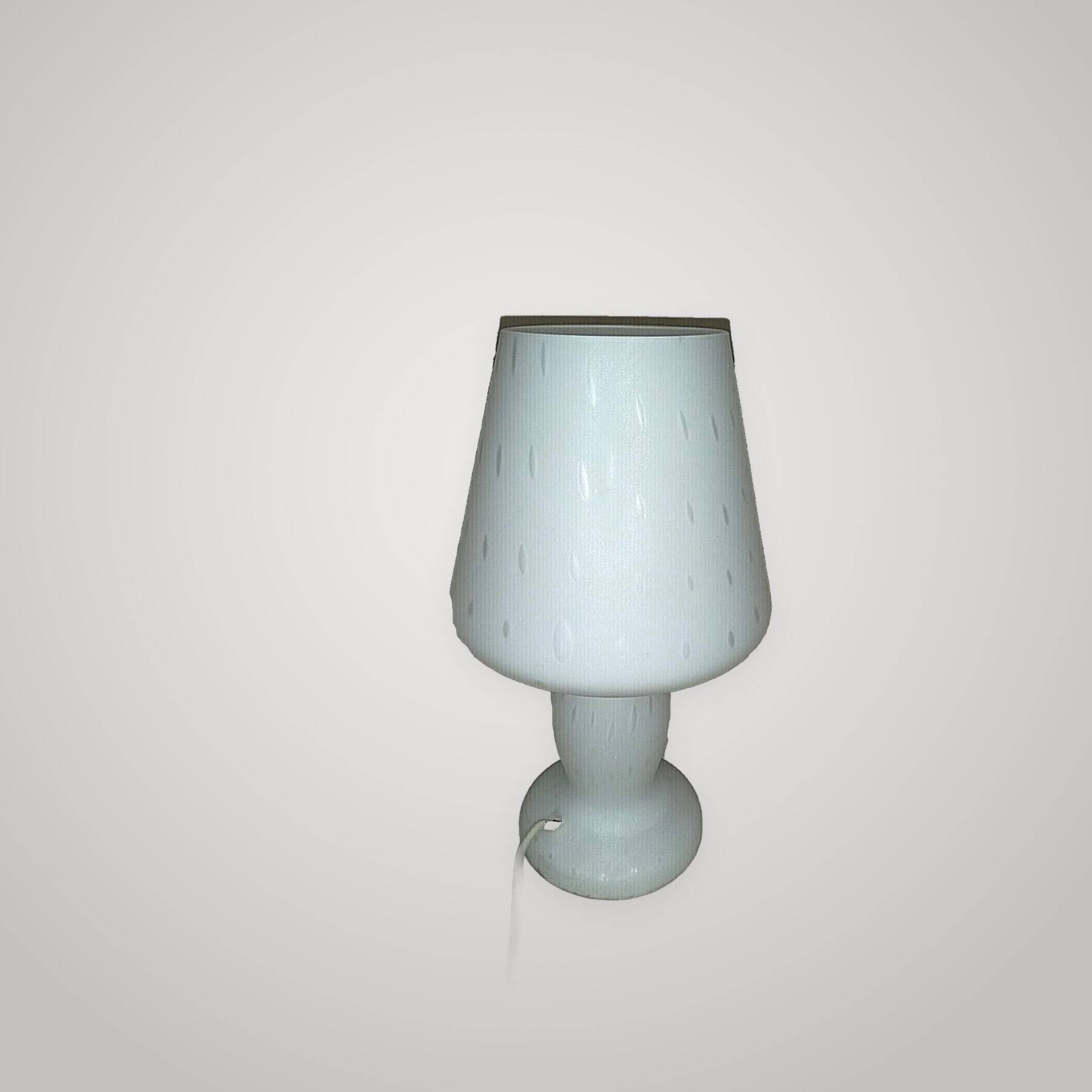 Vintage Murano Opaline Mushroom Lamp with Tinsel Diffuser? Table Mushroom
