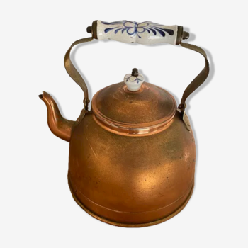 Copper kettle porcelain handle